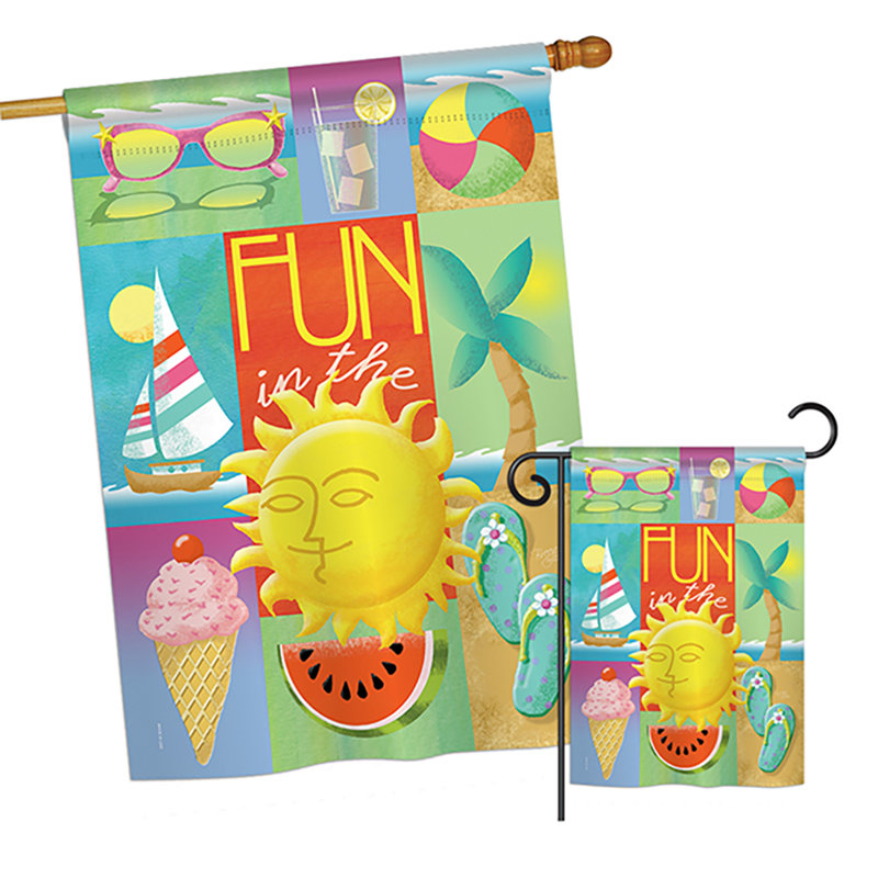 Ensemble de 2 drapeaux de jardin en polyester 2 pièces