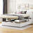 Queen Size Bed With Soft Fleece And Hydraulic Storage - White Platform For-397331971