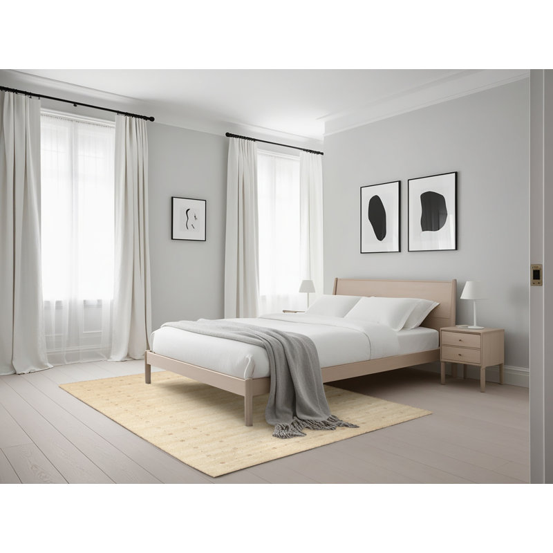 Tapis abstrait crème, Rectangle 5 pi x 7 pi