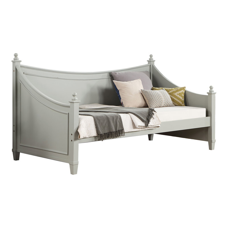 Twin Size Wood Daybed in Light Gray, Gray