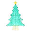 Arbre de Noël avec étoile lumineuse illuminée