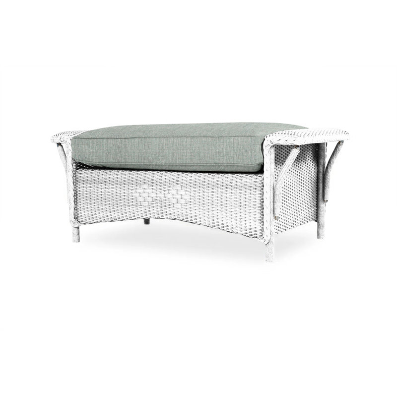 Nantucket Outdoor Ottoman, White, Beach Natural