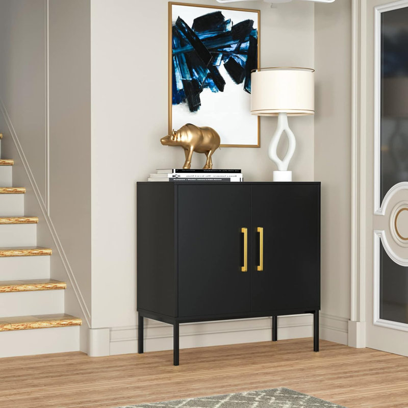 Armoire d'appoint l 31,5 po avec tablettes réglables Jaydien, Noir