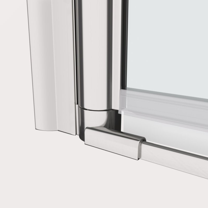 1 3/8" Adjustment,Universal Pivot Shower Door, Open Outside, With 1/4" Tempered Glass Finish 3672, Brushed Nickel