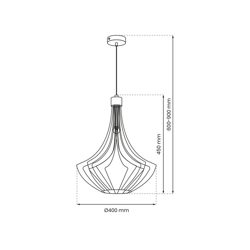 Cesta 1 - Light Black Geometric Pendant