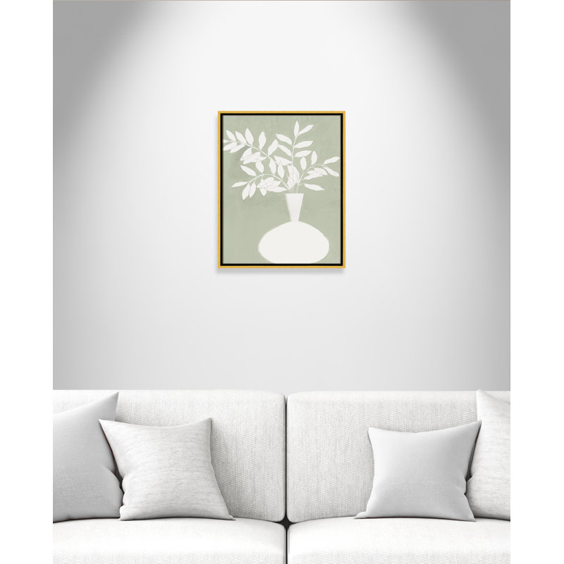 «Sage Vase II» par Aria K, Framed Canvas, Flotteur doré, 17.5'' W x 21.5'' H
