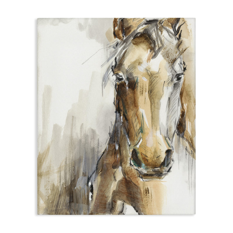 «Horse Portrait Orange Brown Animal» - reproduction d'art, H 30 po x l 24 po