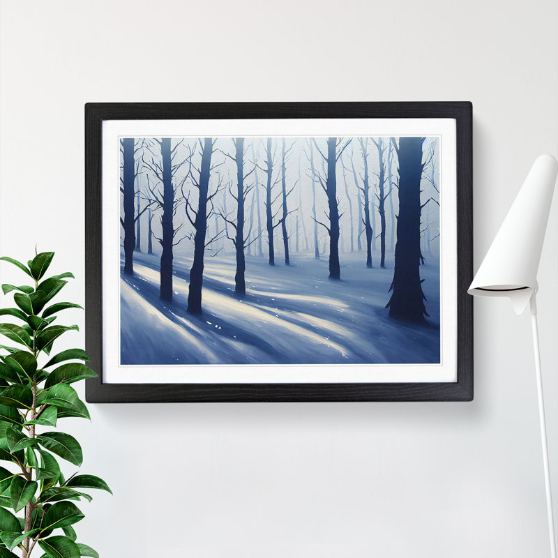 XH1022-10180X Winter Forest Dream - Single Picture Frame Print, Black, 25cm H x 34cm W x 2cm D
