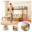 Triple lit superposé pour enfants - Lits superposés en métal amovibles, séparés en 3 lits simples, structure à bruit réduit, noir-3671952