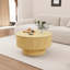 Table basse de 76 cm avec grand espace de rangement, design classique pour la décoration intérieure, base et structure stables, table moderne, convient à la cuisine et au salon, rangement dissimulé, apparence élégante.
