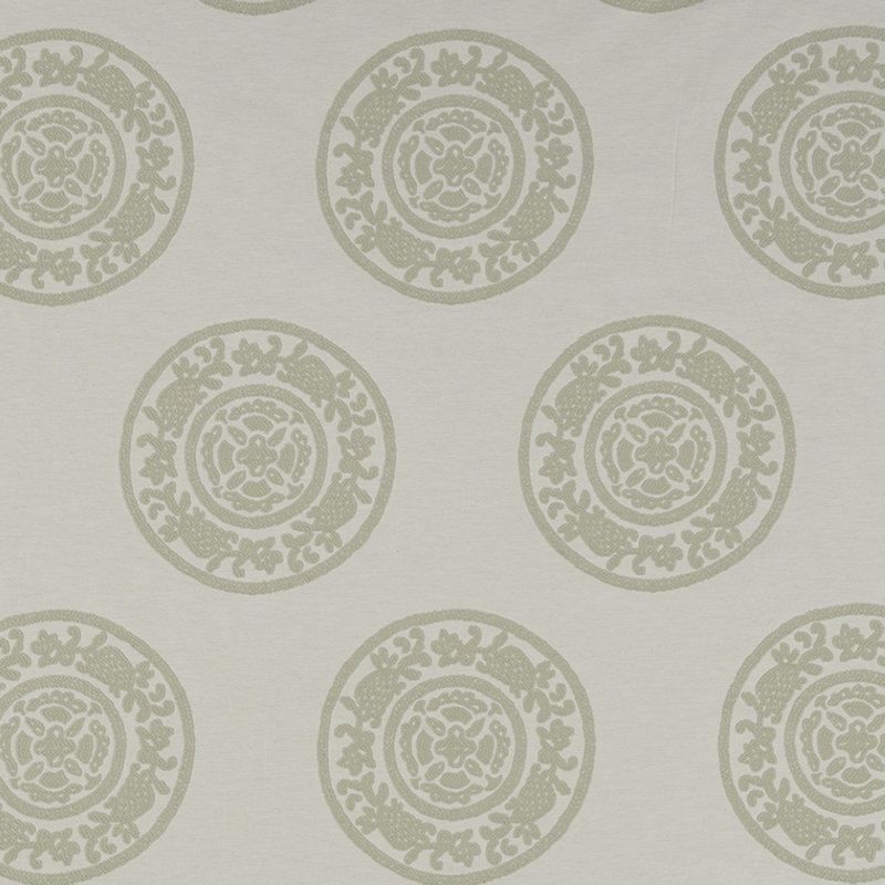 Epicurean Folk Emblem Fabric, Oyster