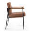 Esten 18.9'' H Tufted Faux Leather Upholstered Metal Armchair