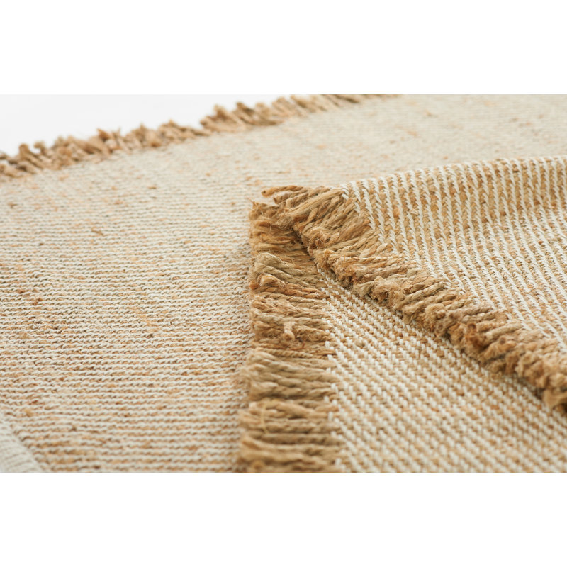 Natural Jute and Cotton Handmade 9' x 12' Rug