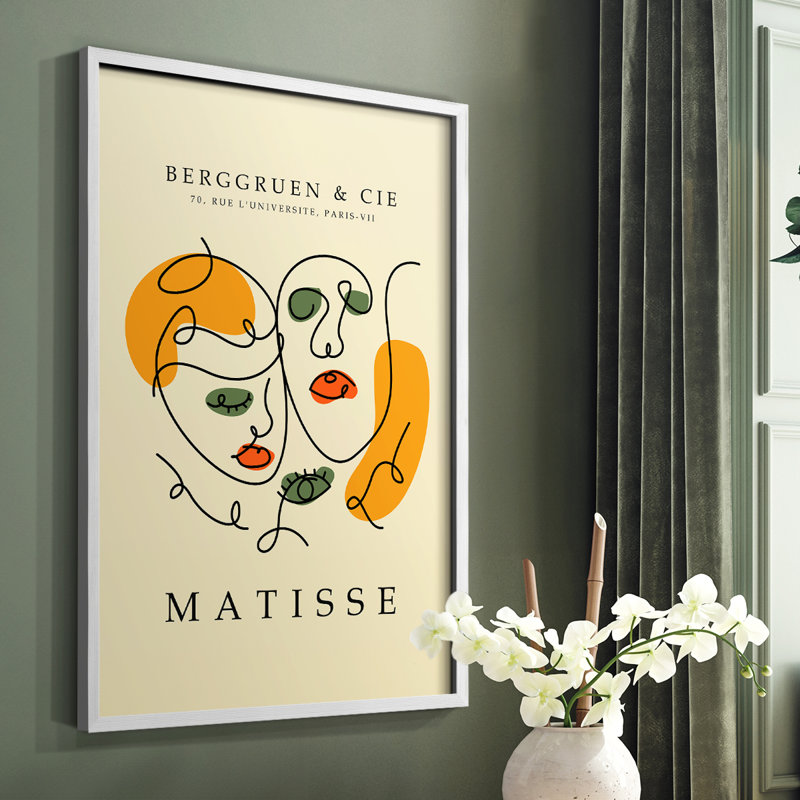 Matisse CECLII, reproduction encadrée - bois massif, Blanc, H 28 po x l 22 po