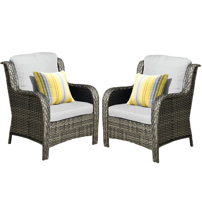 Peridot Wicker Outdoor Lounge Chair, Gray
