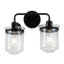 Dimmable Matte Black Armed Sconce With Clear Glass Shade (Bulb Not Included)-594100657-594100658