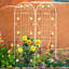 Treillis de jardin en métal 71 po x 19,7 po 2, rouille blanc crème, pour le jardin, facile à installer