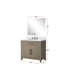 Meuble-lavabo gris en chêne gris L x P 22 po, comptoir en quartz blanc, miroir 34 po, robinet agréable P 36 po 22 po avec miroir 34 po et robinet inclus