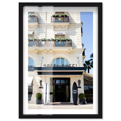 Art encadré ivoire ivoire Glam Hotel par Notoriart, cadre noir, H 55 po x l 37 po