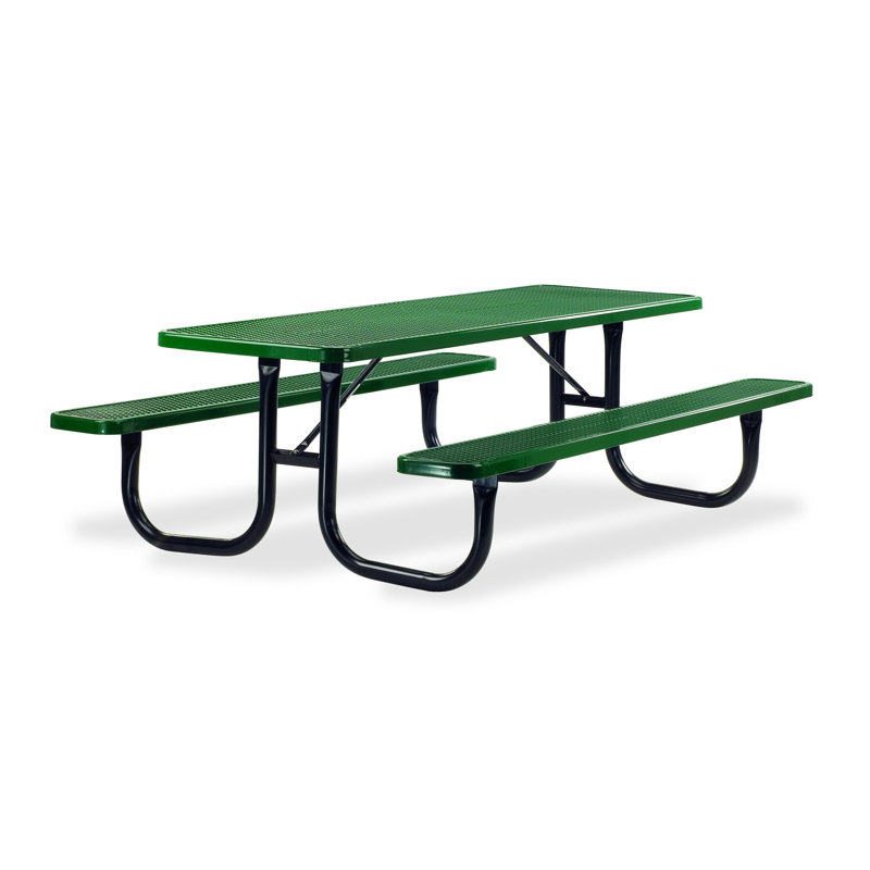 Table de pique-nique en métal Tycho Diamond, l 69 po x L 96 po x H 30,31 po