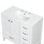 Meuble-lavabo 36 po avec lavabo, armoire de salle de bain avec porte à fermeture en douceur, 4 tiroirs de différentes tailles, structure et pieds en bois, un paquet, blanc-765240258
