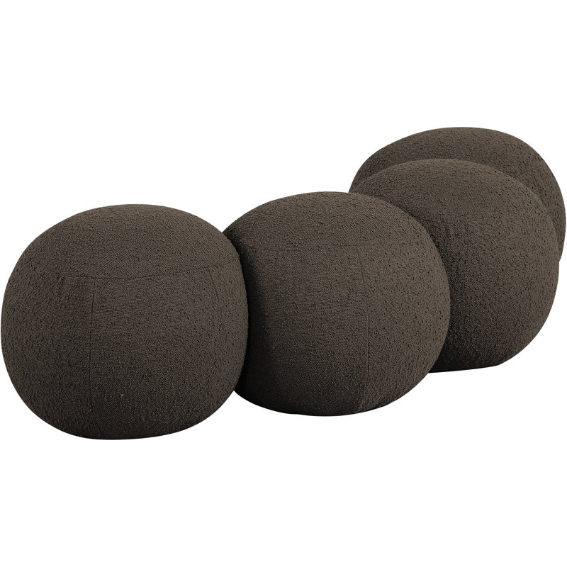 Apollo Boucle Fabric Bench, 18" H x 65" W x 31" D, Brown Boucle Fabric