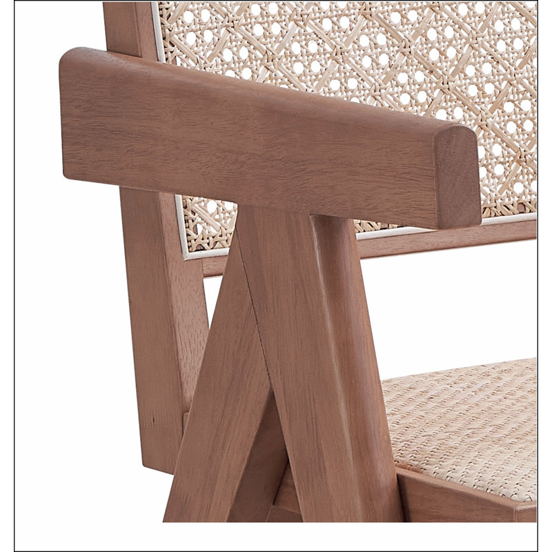 Fauteuil d'appoint beige et naturel