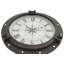 Wyble Metal Compass Side End Accent Table with Clock and Clear Glass Top-1521388242-1521388243