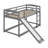 Heavy Duty Wood Twin Over Twin  Size Bunk Bed With Full-Length Guardrail, Convertible Slide And Ladder-1314795495