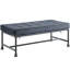 Banc en velours à finition gris sablé, siège et dossier en mousse à mémoire de forme Kd avec structure en métal de style tuyau de rencontre, espace entre les planchers de 13 po, capacité de chargement de 300 lb, profondeur du produit de 24 po, largeur de 48 po et hauteur de 18 po,