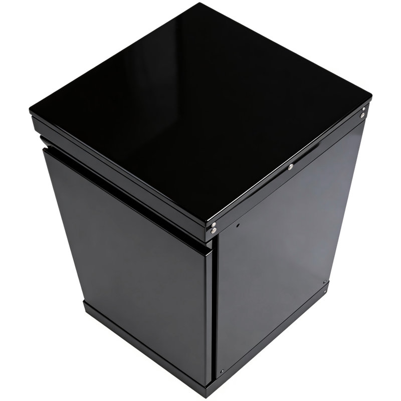 Armoire à une porte pour la cuisine extérieure noire, fabrication en acier inoxydable 304, rangement verrouillable, options de tablettes réglables, installation stable, ventilé pour la protection contre les intempéries, américain
