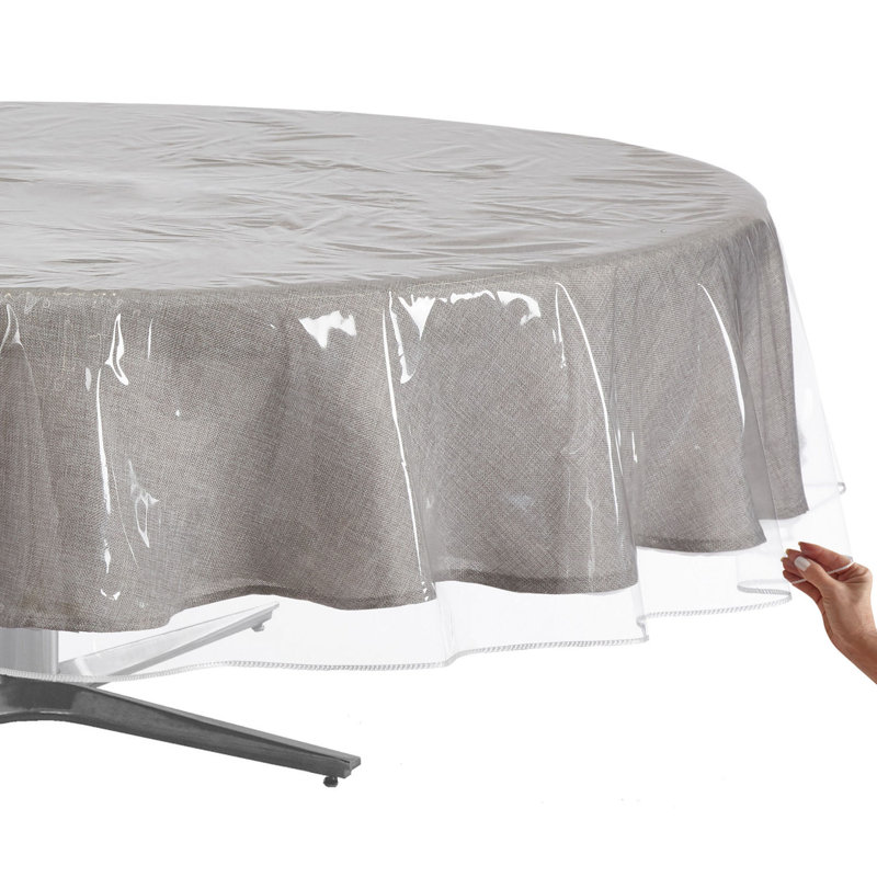 Sorfey Clear Plastic Tablecloth 70-Inch, 60" x 60"
