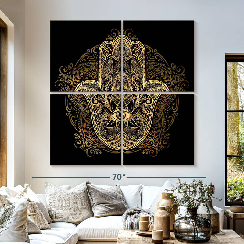 Adella Ornate Hamsa Hand, 57" H x 57" W