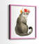 «Flower Crown Cats I», reproduction encadrée de qualité supérieure - prête à être accrochée - aucun clou requis - aucun clou requis-226594284-226594290