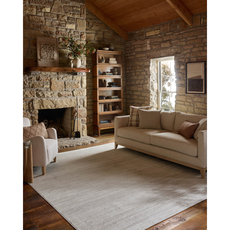 Loloi Townes Beige / Ivory Area Rug, Rectangle 6'7" x 9'2"