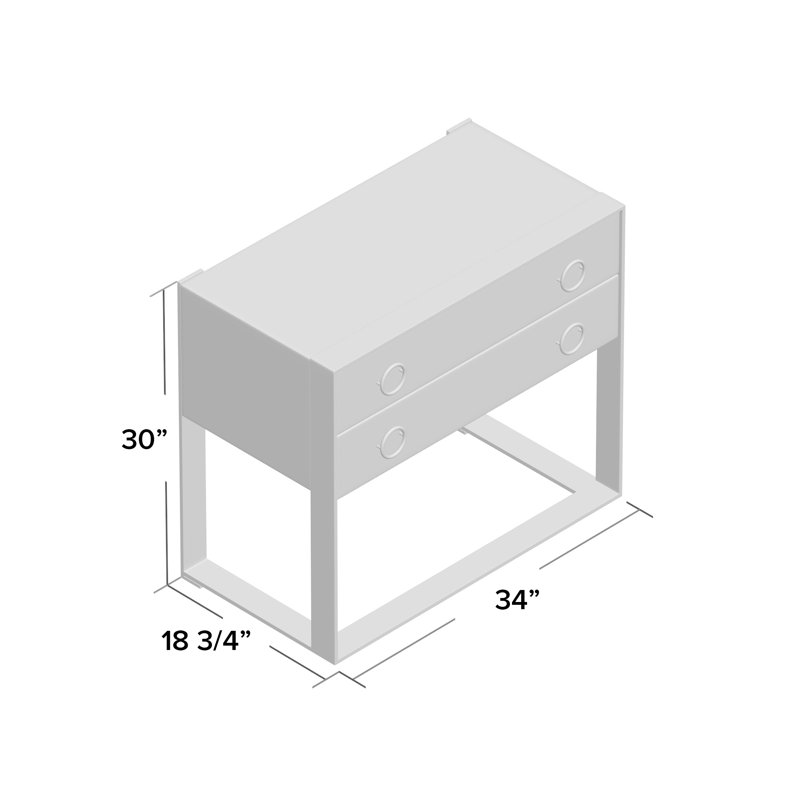 Dixon Transitional 2-Drawer Nightstand in Weathered Charcoal Gray