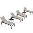 Chaise longue inclinable 66,15 po avec table