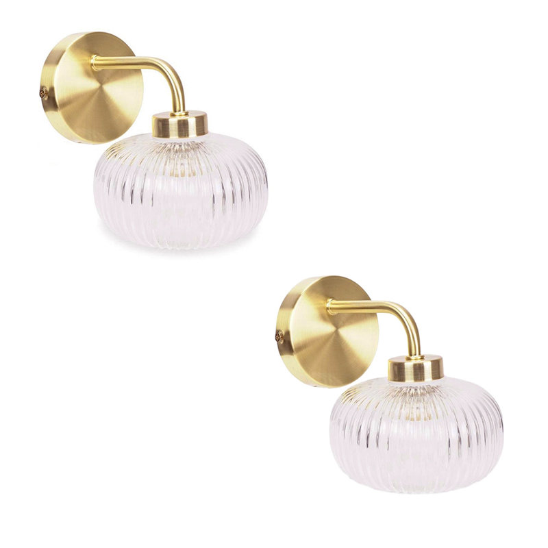 Redvers Glass Armed Sconce, Gold, Yes
