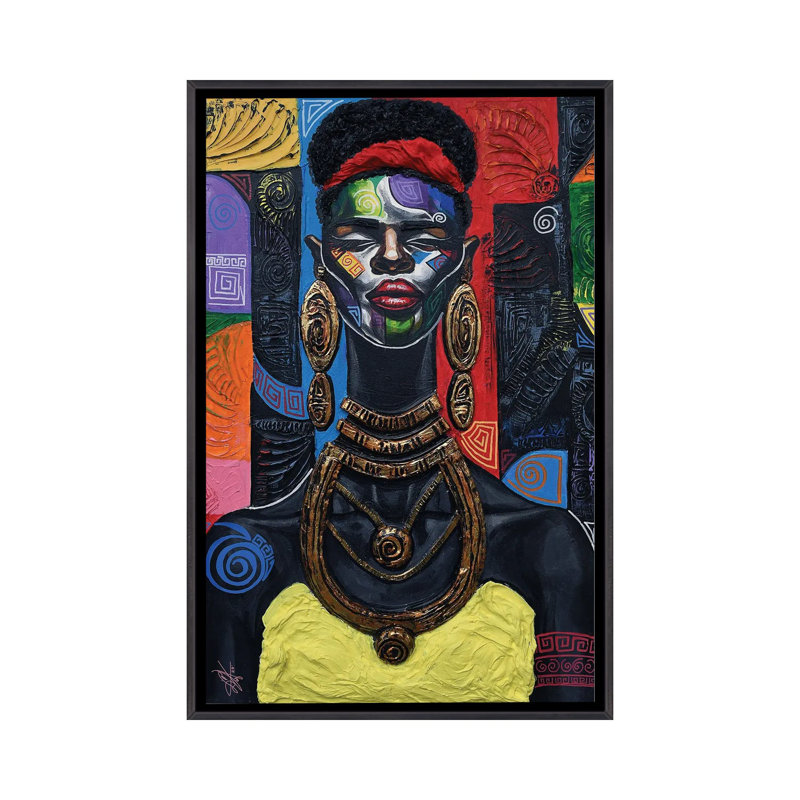 «Queen Vibes», reproduction d'art sur toile encadrée, H 40 po x l 26 po, Impression encadrée sans passe-partout, Noir patiné