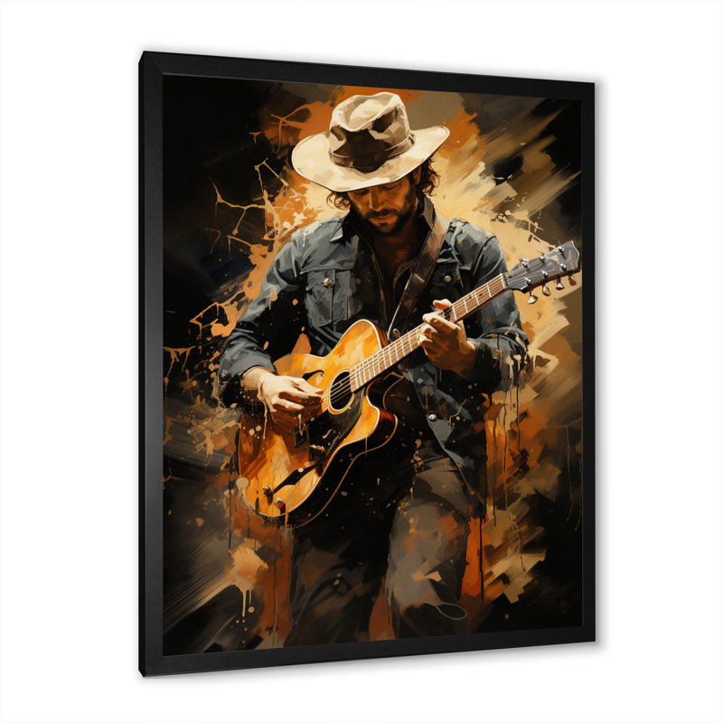 Besan Music Country Ballad Warm I, H 32 po x l 16 po x P 1 po, Cadre photo noir