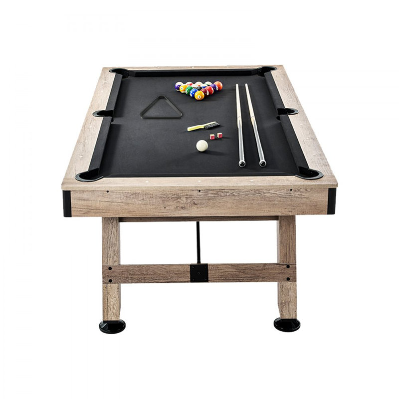 Billiards Table, 7 ft Pool Table, Adjust Legs Stable Billiards Table, Pool Table Set Includes Balls, Cues, Chalks and Brush, with Black Cloth, Perfect for Family Game Room Kids Adults