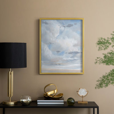 «Sky Blue II», reproduction encadrée - bois massif