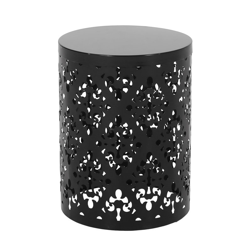 Table de bout d'extérieur en métal - Grande (table incluse seulement), Noir