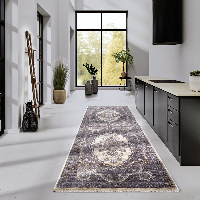 Floral and Damask Area Rug, Runner 80 x 190cm