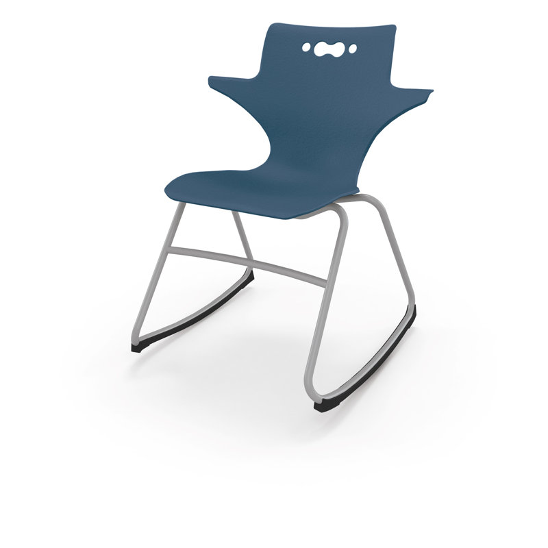 Chaise de classe traîneau Hierarchy, Bleu marine, H 16 po