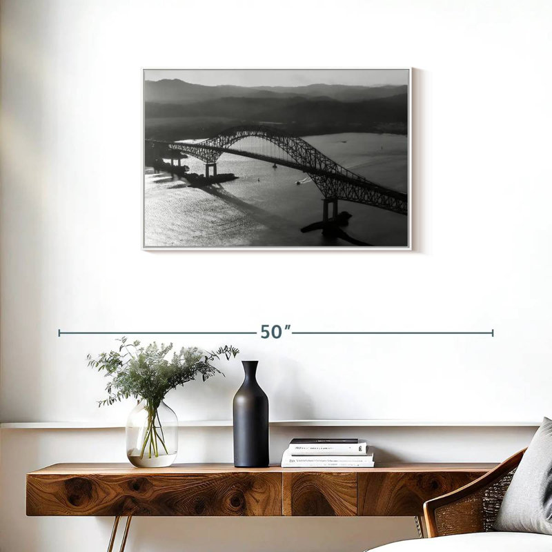 Pont des Amériques, Cadre flottant blanc, 31 po x 21 po