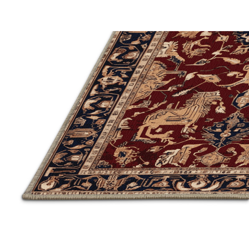 Machine Washable Persian Brown Area Rug, Square 5'