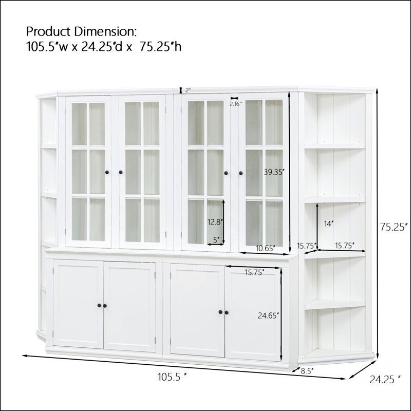 2X 75.25'' Tall Display Cabinets And Two Triangle Sided Bookshelves