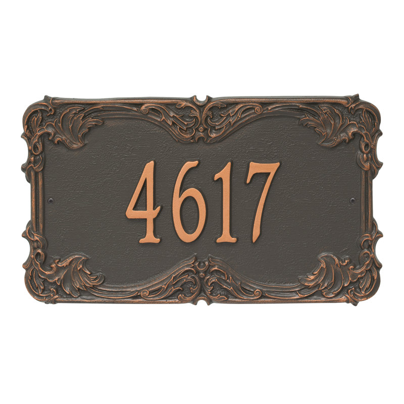 Signature Series 1-Line Wall Address Plaque, Forged Copper, Copper, Yes