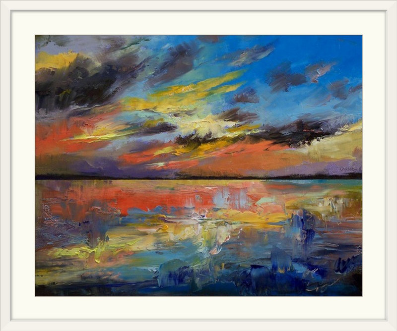 Modern & Contemporary, 32" H x 38" W x 1" D, White Framed